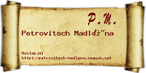 Petrovitsch Madléna névjegykártya